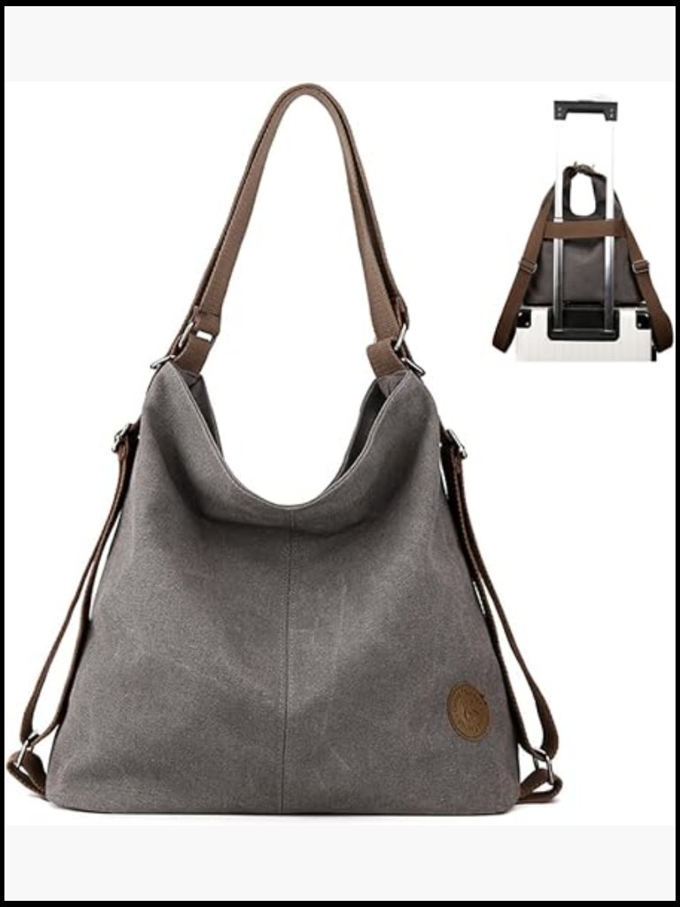 Canvas Tote Handbag Casual Shoulder Work Bag Backpack Top Handle Bag Purse